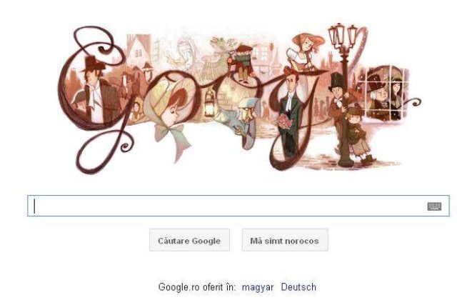 Google isi schimba logo-ul pentru Charles Dickens
