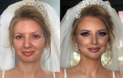 Transformari uimitoare: portrete de mirese inainte si dupa machiaj