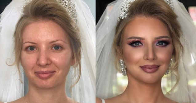 Transformari uimitoare: portrete de mirese inainte si dupa machiaj