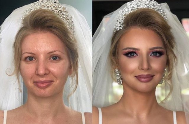 Transformari uimitoare: femei fotografiate inainte si dupa nunta lor