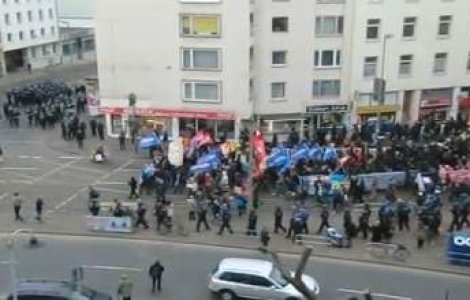 Manifestatii violente impotriva BCE la Frankfurt
