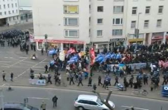 Manifestatii violente impotriva BCE la Frankfurt