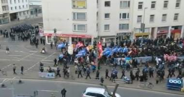 Manifestatii violente impotriva BCE la Frankfurt