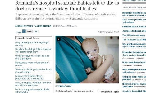 "Cultura coruptiei" si sistemul sanitar romanesc, privite din afara