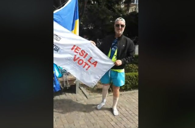 Un bucurestean a mers pe jos 500 de kilometri, pentru a-i indemna pe oameni sa mearga la vot