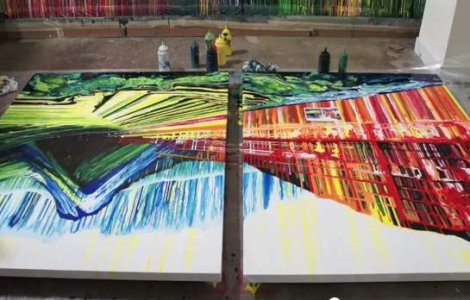  Video  Pictorul fara pensule: Arta cu forta gravitatiei