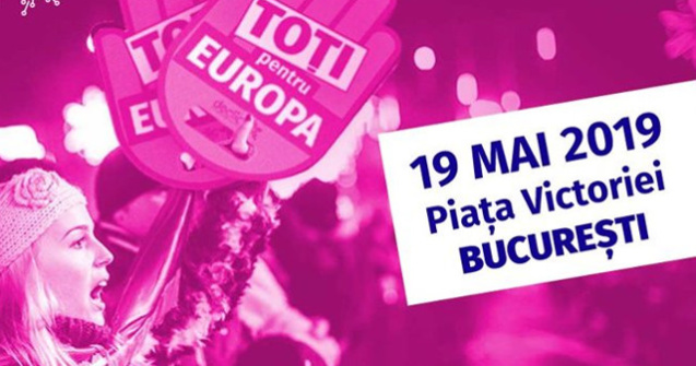Toti pentru Europa! Mobilizare in Piata Victoriei pentru a indemna romanii sa iasa la vot