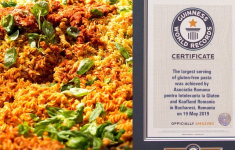 Romania a intrat in Cartea Recordurilor cu cea mai mare portie de paste fara gluten/ FOTO