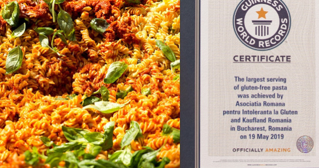 Romania a intrat in Cartea Recordurilor cu cea mai mare portie de paste fara gluten/ FOTO