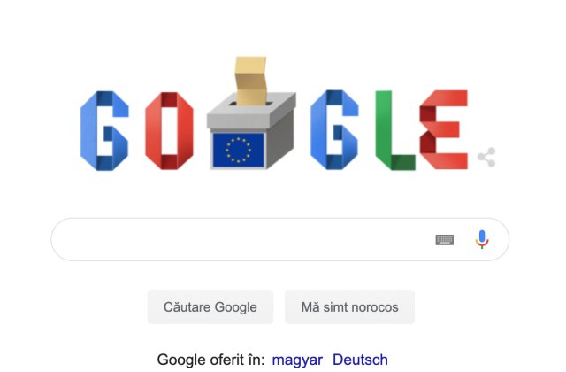 Google marcheaza ziua alegerilor europarlamentare din Romania printr-un doodle special