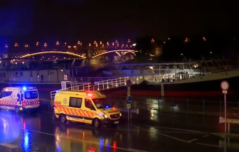 7 persoane au murit si 19 sunt date disparute, dupa ce un vas cu turisti s-a scufundat in Dunare, la Budapesta