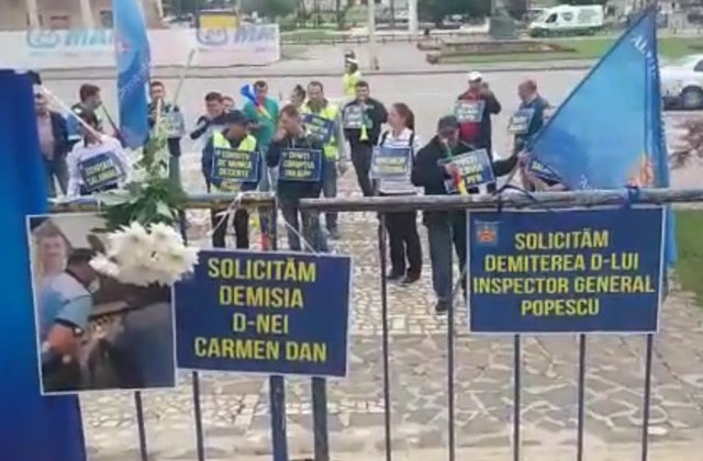 Protest al sindicalistilor din cadrul Politiei de Frontiera: Ne-am saturat sa fim aratati cu degetul/ VIDEO