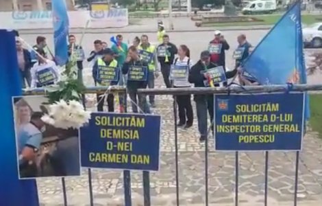 Protest al sindicalistilor din cadrul Politiei de Frontiera: Ne-am saturat sa fim aratati cu degetul/ VIDEO