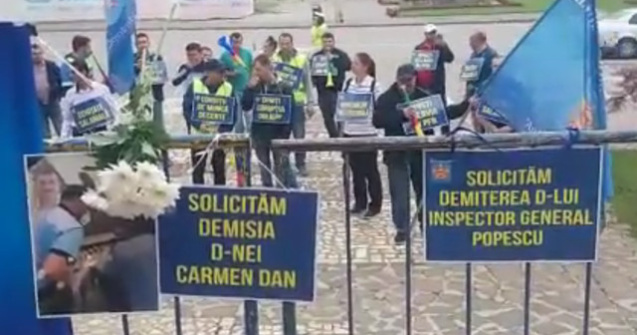 Protest al sindicalistilor din cadrul Politiei de Frontiera: Ne-am saturat sa fim aratati cu degetul/ VIDEO