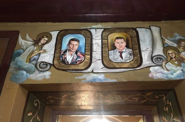 Doi oameni de afaceri, prieteni cu fiul lui Liviu Dragnea, pictati pe peretii unei biserici din Teleorman