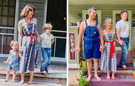  Top  Atunci si acum. 10 fotografii din copilarie refacute in detaliu de adulti