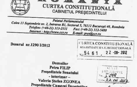 MOTIVAREA Curtii Constitutionale: Guvernul a trimis alte date in loc de cele cerute
