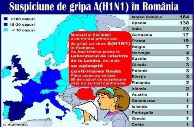 Romania, oficial pe harta tarilor cu gripa porcina
