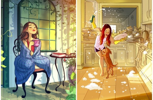 Singuratatea poate avea si avantaje. 10+1 ilustratii care ne arata ca locuitul de unul singur poate fi si benefic