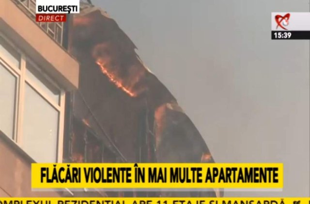 Incendiu puternic la un complex rezidential din Bucuresti