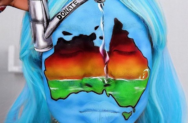 Au tras un semnal de alarma: 10+ make-up artisti care au incercat sa atraga atentia asupra incediilor din Australia