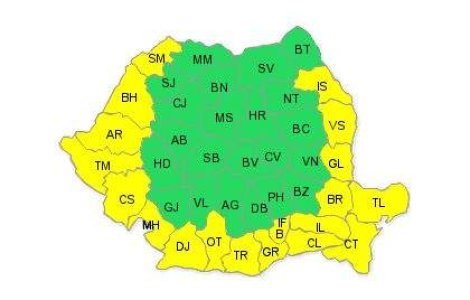 Cod galben de canicula in vestul, sudul si estul tarii