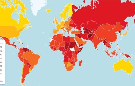 Romania urca noua pozitii in clasamentul privind perceptia coruptiei