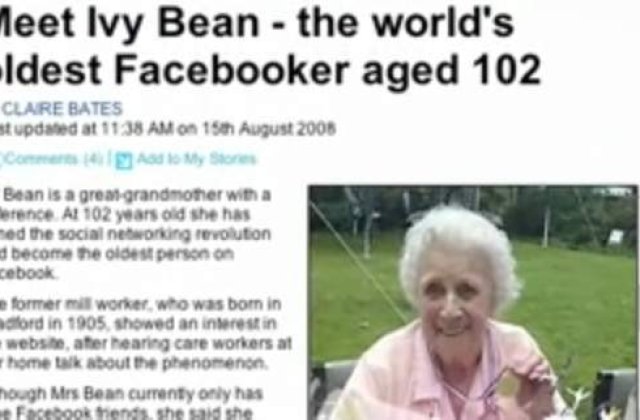 Am 103 ani. Vrei sa fim prieteni pe Facebook?