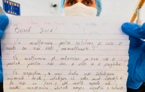 Mesajul emoționant al unui copil aflat în carantină, pentru medici