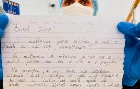 Mesajul emoționant al unui copil aflat în carantină, pentru medici