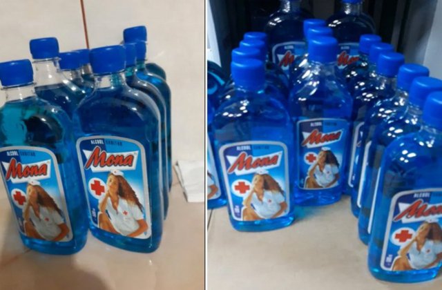 Soluție de curățare, v&acirc;ndută pe post de spirt la o farmacie din Constanța