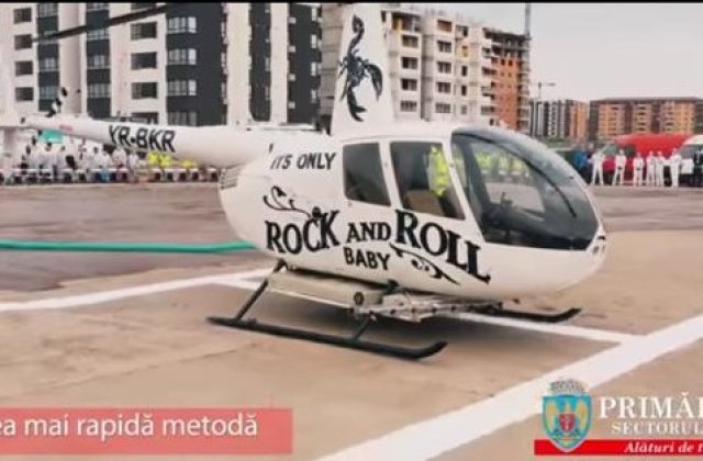 Apă oxigenată pulverizată cu ajutorul elicopterului peste Sectorul 6 din Capitală