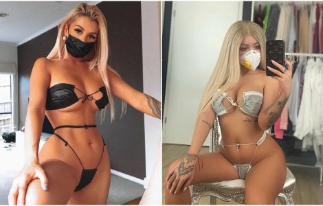 FOTO Influenceri, nou trend pe Instagram: măști pe post de sutien și bikini