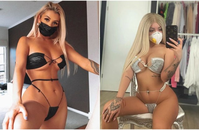 FOTO Influencerii au creat un nou trend: măști de protecție pe post de sutien și bikini