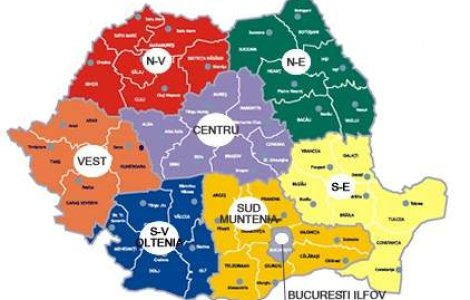 Pana la finalul anului, Romania va fi impartita pe regiuni de dezvoltare