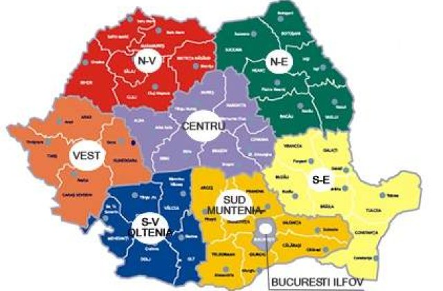 Pana la finalul anului, Romania va fi impartita pe regiuni de dezvoltare