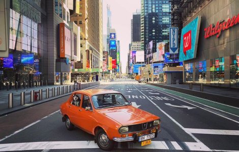 Imagini superbe cu o Dacia 1310 din 1977 pe străzile pustii din New York