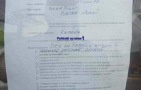 Motivul deplasării: „Sex cu toate femeile singure în această perioada”