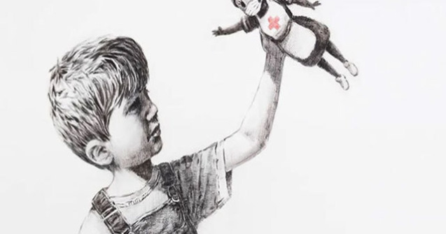 Graffiti emoționant realizat de Banksy în cinstea medicilor supereroi