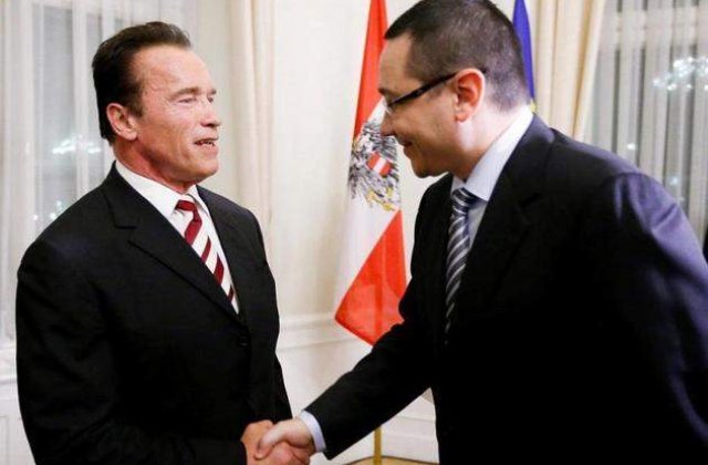 Ponta s-a intalnit cu Schwarzenegger la Viena: L-am convins sa vina in Romania