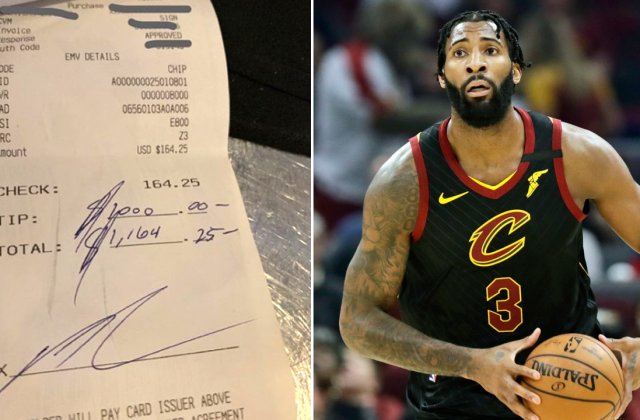 Sportivul care a lăsat un bacșiș de 1.000 de dolari pe o notă de doar 160 de dolari