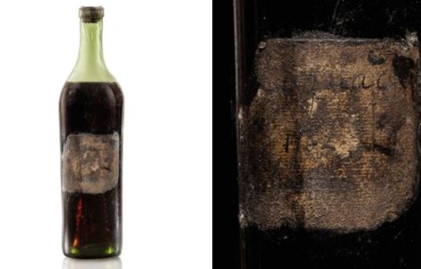 O sticlă de coniac din 1762 a fost vândută la licitație pentru o sumă record