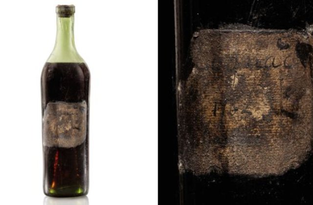 O sticlă de coniac din 1762 a fost vândută la licitație pentru o sumă record
