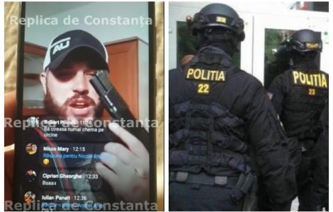 Filat de DIICOT, făcea live cu pistolul pe Facebook: ”Trag după Poliție!”