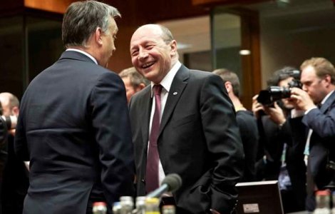 Basescu si Viktor Orban, fotografiati discutand inaintea lucrarilor Consiliului European