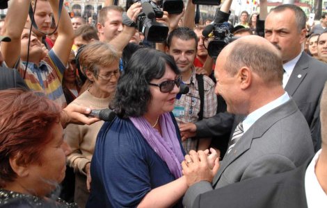 Basescu catre o pensionara: V-am mai dat doua procente la pensie acum, de la 1 octombrie