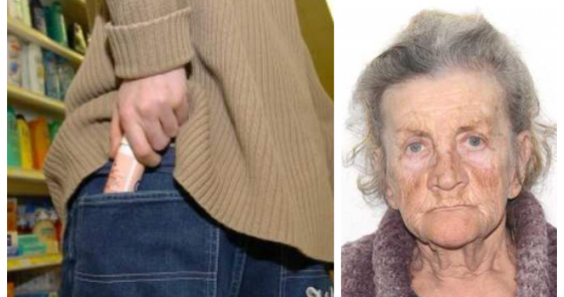 O femeie de 80 de ani, urmărită general pentru furturi în serie din magazine