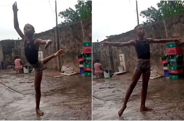 VIDEO Copilul african, pasionat de balet, face înconjurul lumii: dansează desculț în ploaie ca un profesionist