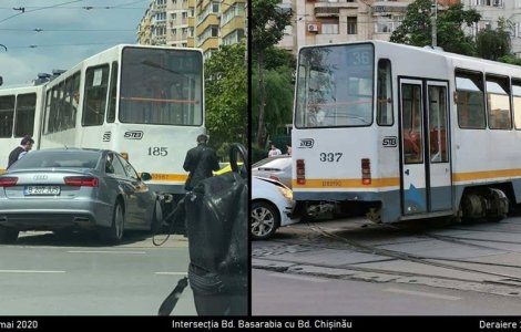 Infrastructura Capitalei - un DEZASTRU! Un alt tramvai a deraiat în intersecția de la Diham