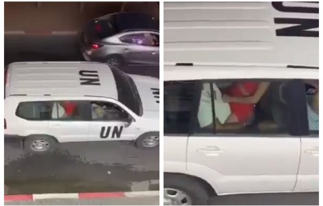 VIDEO Două persoane surprinse făcând sex într-o mașină oficială ONU